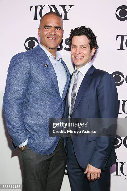 Actor Christopher Jackson and director Thomas Kail attend the 2016 Tony Honors Cocktail Party at The Diamond Horseshoe on June 6, 2016 in New York...