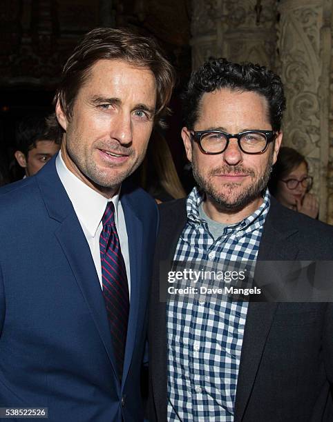 Actor Luke Wilson and executive producer J.J. Abrams attend the after party for Showtime's "Roadies" at The Theatre at Ace Hotel on June 6, 2016 in...