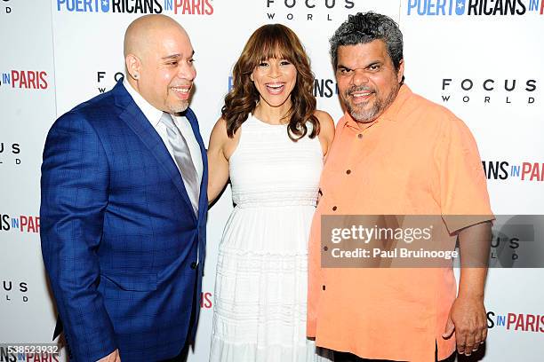 Eddie Garcia, Rosie Perez and Luiz Guzman attend New York Special Red Carpet Screening of Focus World's PUERTO RICANS IN PARIS at Landmark Sunshine...