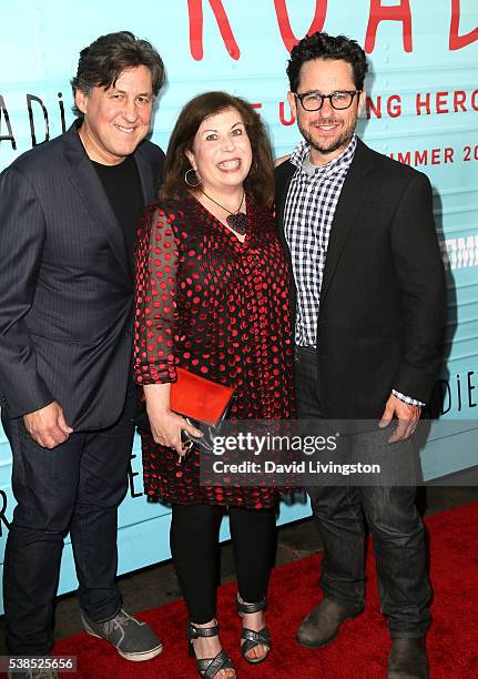 Executive producers Cameron Crowe, Winnie Holzman, and J.J. Abrams attend the premiere for Showtime's "Roadies" at The Theatre at Ace Hotel on June...