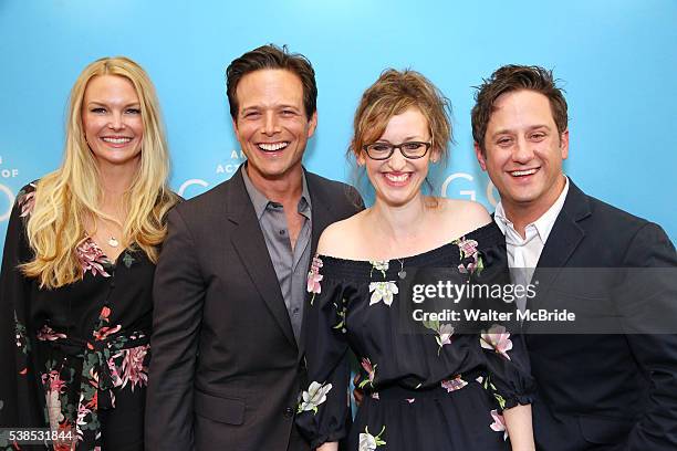 Kelley Limp, Scott Wolf, Jessica Stone and Christopher Fitzgerald attend the Broadway Opening Night performance of 'An Act Of God' at the Booth...