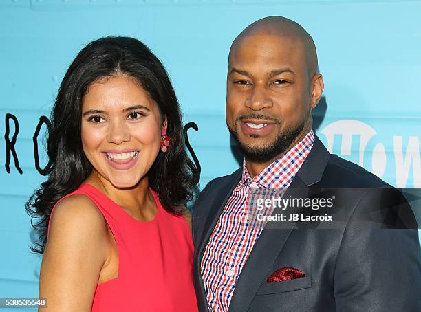 Finesse Mitchell and Adris Debarge attend the premiere for Showtime's 'Roadies' on June 06, 2016 in Los Angeles, California.