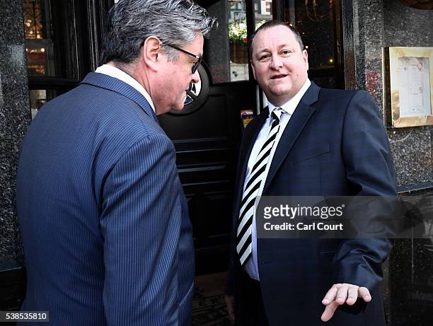 Sports Direct International founder Mike Ashley walks into the Red Lion pub in Westminster before attending a select committee hearing at Portcullis...