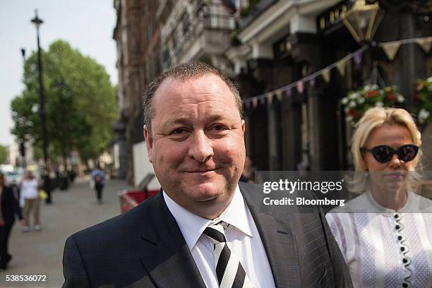 Mike Ashley, billionaire founder of Sports Direct International Plc, arrives to give evidence at a Business, Innovation and Skills parliamentary...