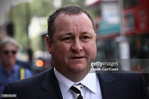 Sports Direct International founder Mike Ashley arrives to attend a select committee hearing at Portcullis house on June 7, 2016 in London, England....