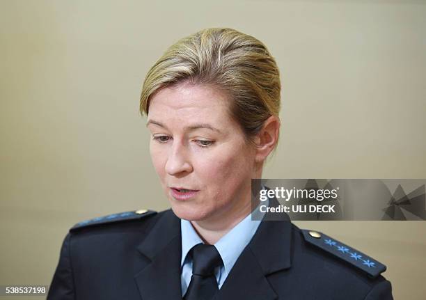 Speed skater and police officer Claudia Pechstein waits ahead of the pronouncement of judgement at the Federal court of justice in Karlsruhe,...