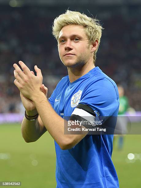 Niall Horan attends Soccer Aid 2016 at Old Trafford on June 5, 2016 in Manchester, United Kingdom.
