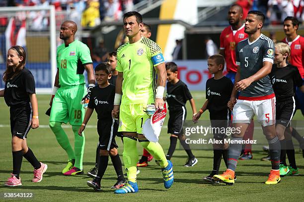 Danny Carvajal of Costa Rica walks onto the pitch during the 2016 Copa America Centenario Group A match between Costa Rica and Paraguay at Camping...