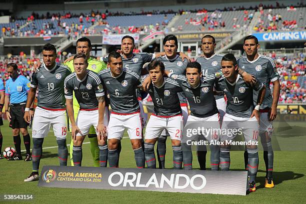 The Paraguay starting lineup during the 2016 Copa America Centenario Group A match between Costa Rica and Paraguay at Camping World Stadium on June...