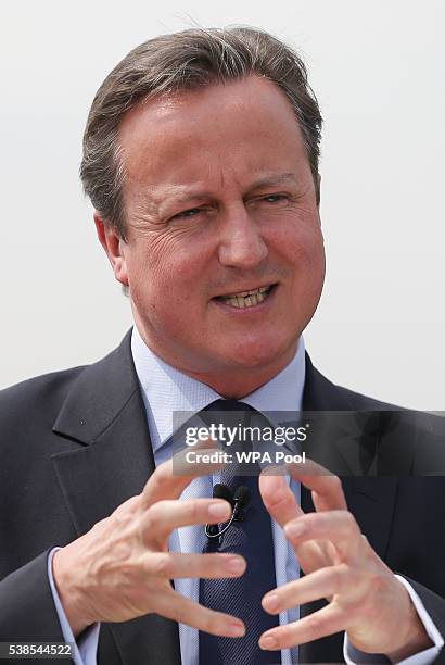 British Prime Minister David Cameron delivers a speech on the upcoming EU referendum at the Savoy Place on June 7, 2016 in London, United Kingdom....