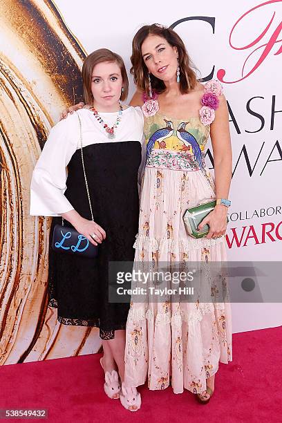 Lena Dunham and Irene Neuwirth attend the 2016 CFDA Fashion Awards at the Hammerstein Ballroom on June 6, 2016 in New York City.