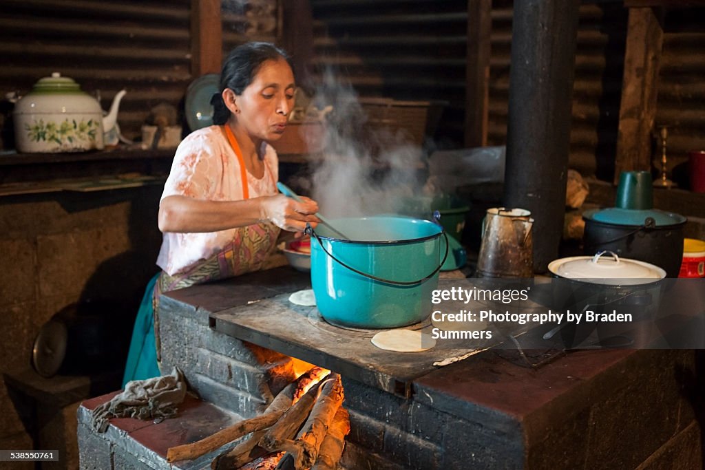 Woman Cooking - Rural Guatemala