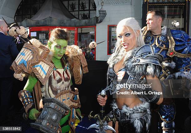 Cosplayer Alicia Marie at the Premiere Of Universal Pictures' "Warcraft" held at TCL Chinese Theatre IMAX on June 6, 2016 in Hollywood, California.