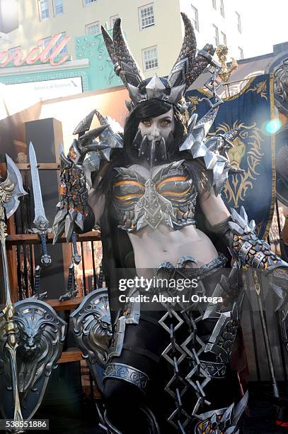 Cosplayer Jessica Nigri arrives for the Premiere Of Universal Pictures' "Warcraft" held at TCL Chinese Theatre IMAX on June 6, 2016 in Hollywood,...