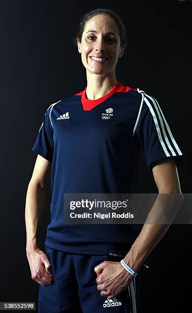 Helen Jenkins of Great Britain poses for a photo during the announcement of Triathlon Athletes Named in Team GB for the Rio 2016 Olympic Games on...