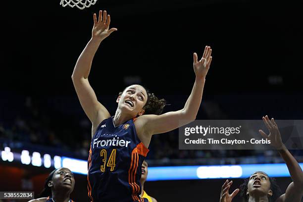 Kelly Faris of the Connecticut Sun in action during the Indiana Fever Vs Connecticut Sun, WNBA regular season game at Mohegan Sun Arena on June 3,...