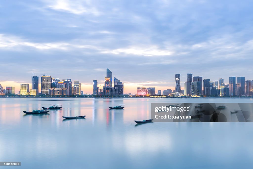 The skyline of Hangzhou City,Zhejiang,China