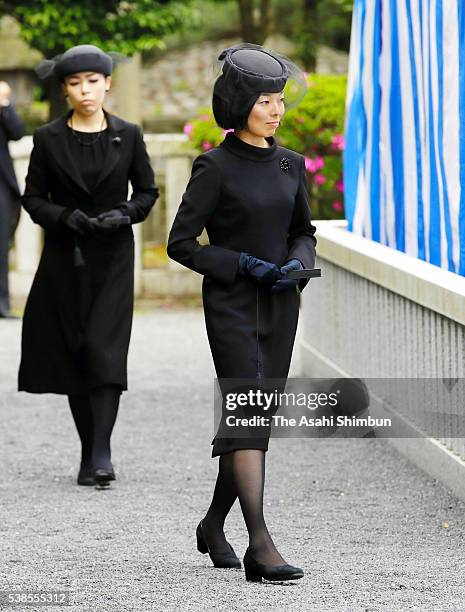 Princess Akiko and Princess Yoko of Mikasa attend the fourth anniversary memorial ceremony for the late Prince Tomohito of Mikasa at the Toshimagaoka...