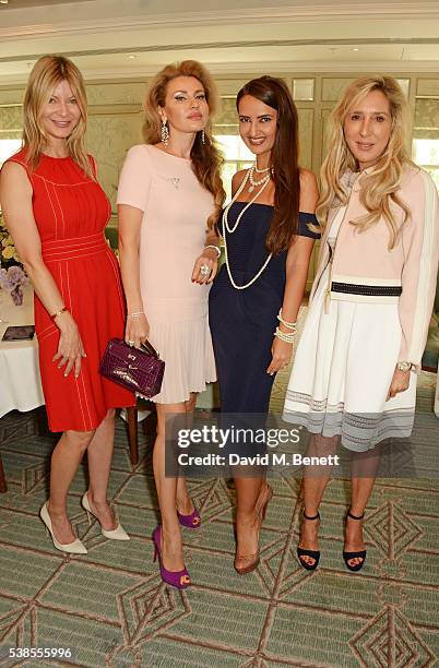 Olga Betsirovits, Alexandra Shishlova, Alina Blinova and Alexa De Pyffer attend a lunch hosted by Tamara Beckwith and Alessandra Vicedomini to...