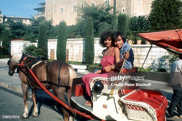 Les Humphries, Freundin Alida Gundlach , Urlaub am auf Insel Mallorca, Spanien.