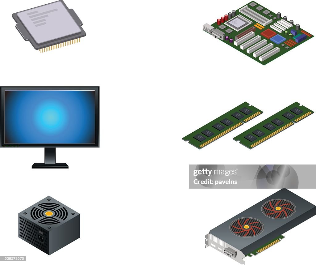 Computer Parts Inventory Image Six Computer Parts High-Res Vector Graphic - Getty Images