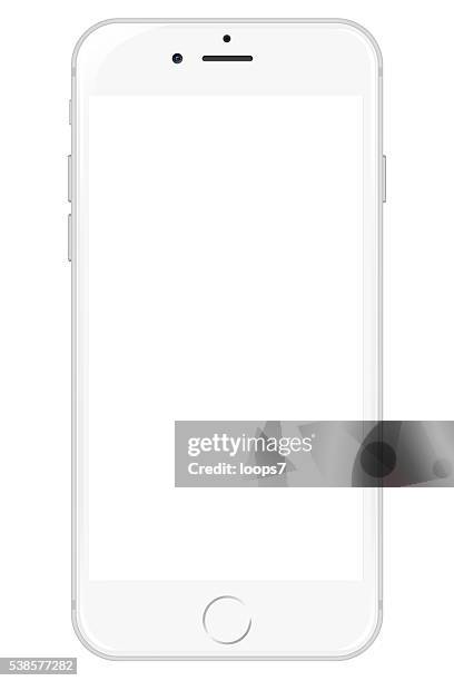 iphone 6 - white - iphone isolated stockfoto's en -beelden
