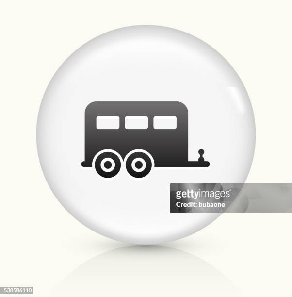 cargo icon on white round vector button - hitchhiking stock illustrations