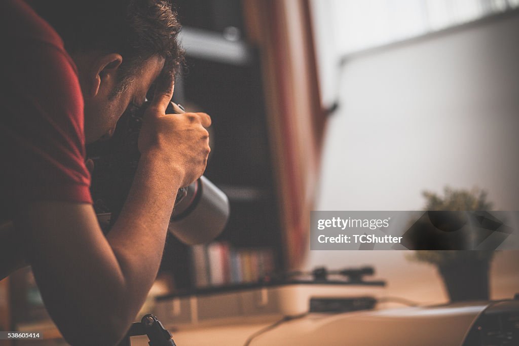 Fotógrafo en el trabajo