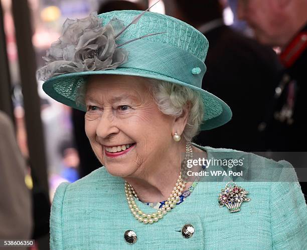 Queen Elizabeth II attends the opening of the Cardiff University Brain Research Imaging Centre on June 7, 2016 in Cardiff, Wales.