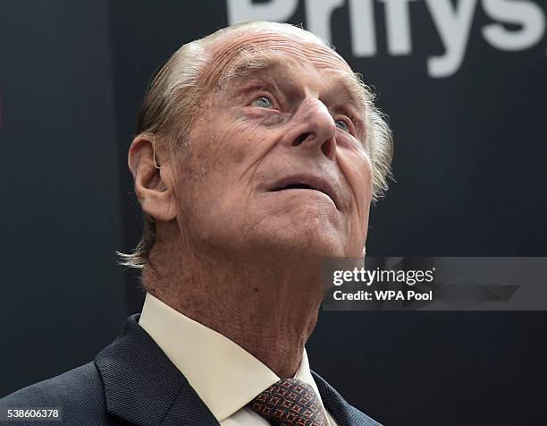 Prince Philip, Duke of Edinburgh attends the opening of the Cardiff University Brain Research Imaging Centre on June 7, 2016 in Cardiff, Wales.
