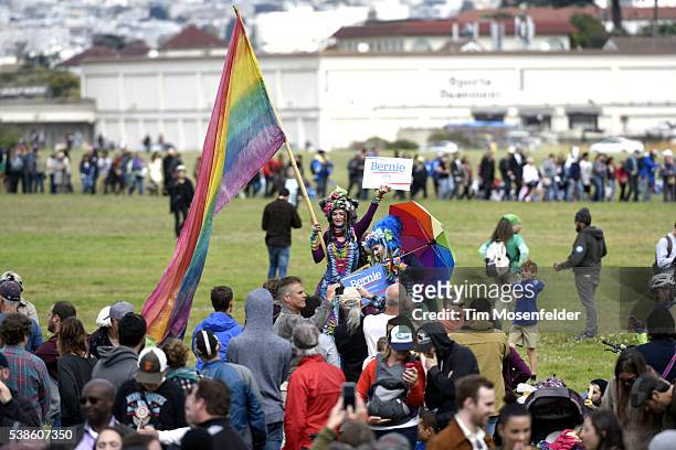 Atmosphere during Bernie Sanders, "A future to believe in San Francisco GOTV Concert" at Crissy Field San Francisco on June 6, 2016 in San Francisco,...