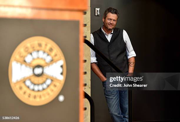 Singer-songwriter Blake Shelton attends the debut of the "Blake Shelton: Based on a True Story" Exhibit at Country Music Hall of Fame and Museum on...