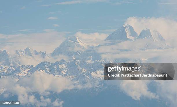 amazing view of nagarkot village, nepal - himalayas sunrise stock pictures, royalty-free photos & images