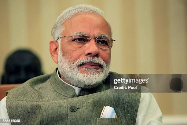 Prime Minister Narendra Modi of India meets with President Barack Obama in the Oval Office at the White House on June 7, 2016 in Washington, DC. Modi...