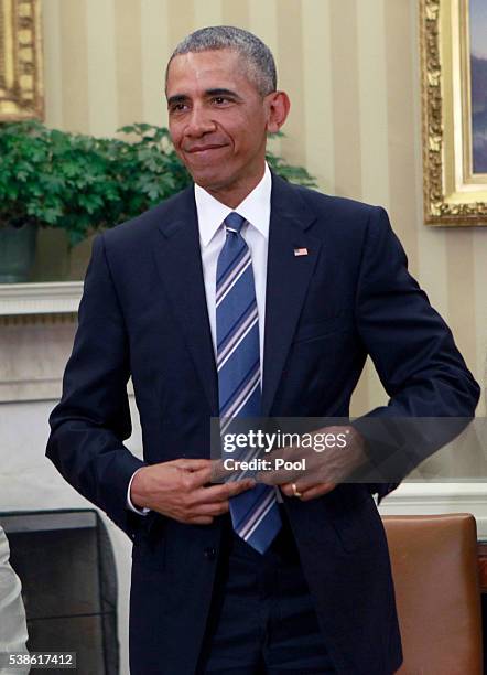President Barack Obama meets with Prime Minister Narendra Modi of India in the Oval Office at the White House on June 7, 2016 in Washington, DC. Modi...