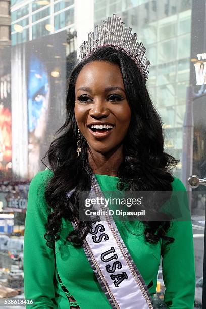 Miss USA 2016 Deshauna Barber visits "Extra" at their New York studios at H&M in Times Square on June 7, 2016 in New York City.