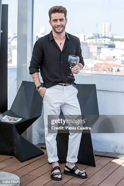 Pelayo Diaz presents Bulldog glasses designed by him at ME Hotel Terrace on June 7, 2016 in Madrid, Spain.