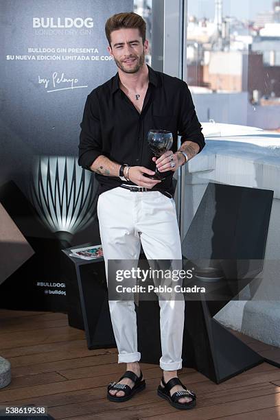 Pelayo Diaz presents Bulldog glasses designed by him at ME Hotel Terrace on June 7, 2016 in Madrid, Spain.