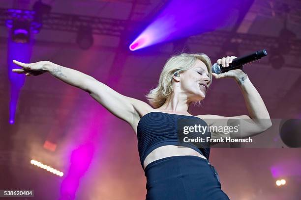 German singer Michelle performs live during the Schlagernacht des Jahres at the Waldbuehne on June 4, 2016 in Berlin, Germany.