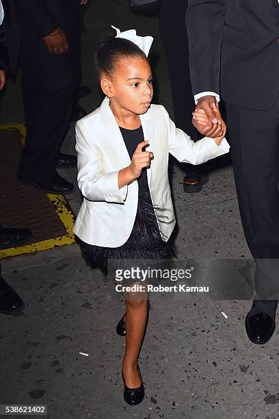 Jay-Z and his daughter Blue Ivy seen at Hammerstein Ballroom for the CFDA Awards on June 6, 2016 in New York City.