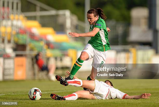 Dublin , Ireland - 7 June 2016; Aine O'Gorman of Republic of Ireland in action against Tatjana Djurkovi of Montenegro during the Women's 2017...
