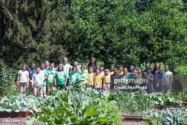 Washington, DC On Monday, June 6, on the South Lawn of the White House, First Lady Michelle Obama, Rachel Ray, Author, Daytime Host and Child...