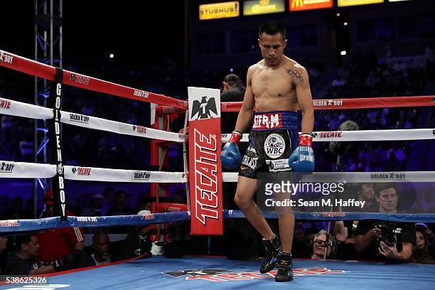 Francisco Vargas prepares to start a round against Orlando Salido during their WBC super featherweight championship bout at StubHub Center on June 4,...
