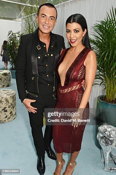 Julien Macdonald and Kourtney Kardashian attend the Glamour Women Of The Year Awards in Berkeley Square Gardens on June 7, 2016 in London, United...