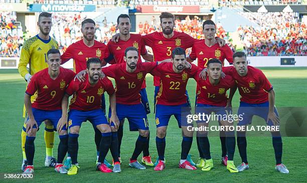Spain players, goalkeeper David de Gea, defender Sergio Ramos, midfielder Sergio Busquets, defender Gerard Pique, forward Aritz Aduriz, midfielder...