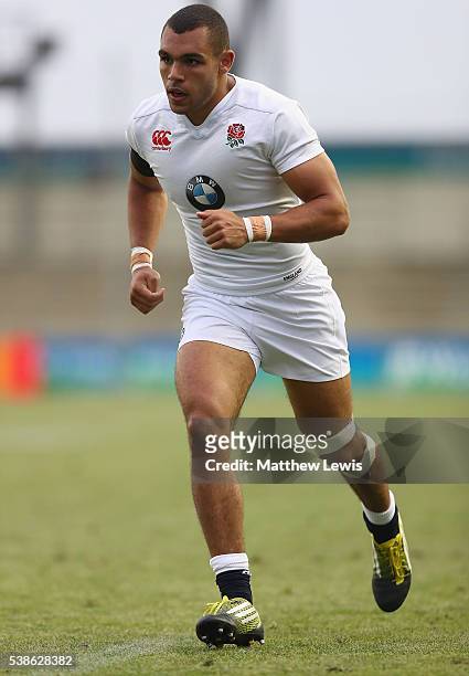 Joe Marchant of England in action during the World Rugby U20 Championship match between England and Italy at The Academy Stadium on June 7, 2016 in...