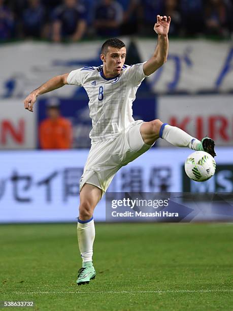 Armin Hodzic of Bosnia And Herzegovina in action during the international friendly match between Japan and Bosnia And Herzegovina at the Suita City...