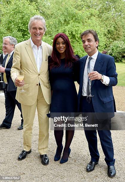 Mike Slade, Phoebe Vela Hitchcox and James Henderson attend The Bell Pottinger Summer Party at Lancaster House on June 7, 2016 in London, England.