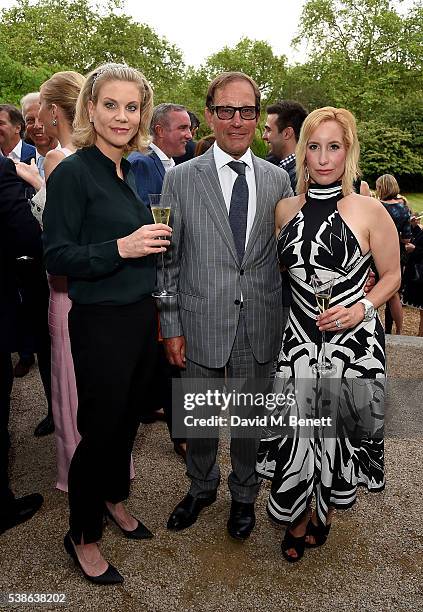 Amanda Staveley with Richard and Joy Desmond attending The Bell Pottinger Summer Party at Lancaster House on June 7, 2016 in London, England.