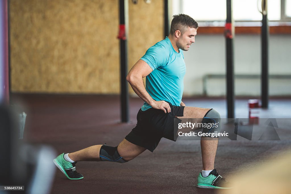 Exercising at the gym